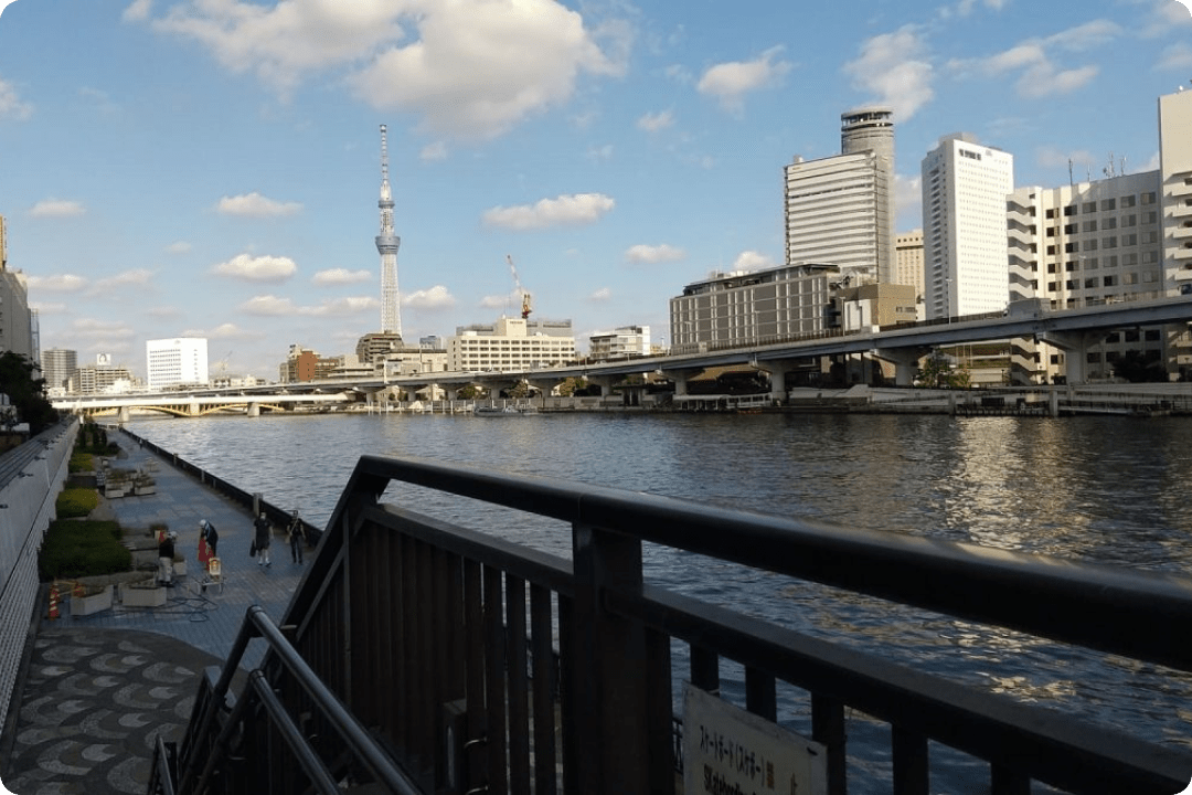 sumida river tokyo tower walking